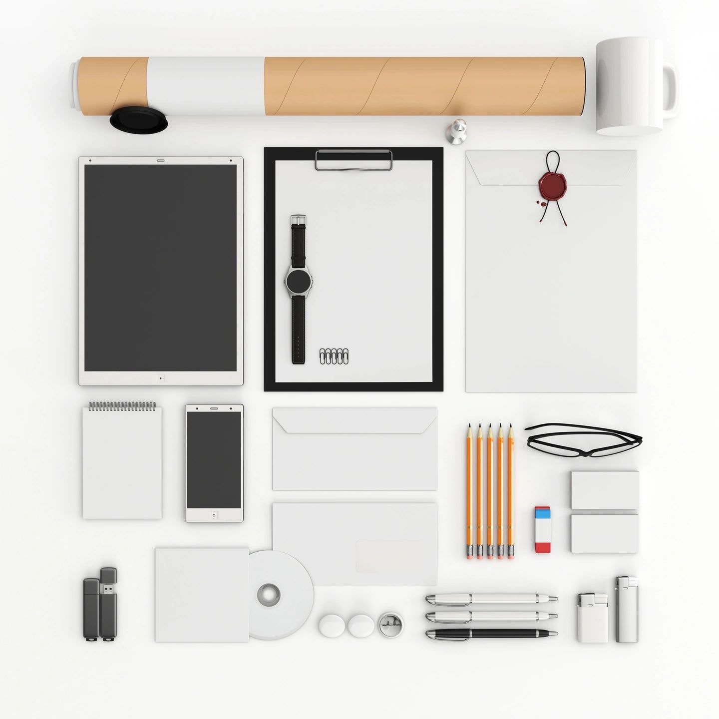 Organized office supplies and devices for personal assistant services
